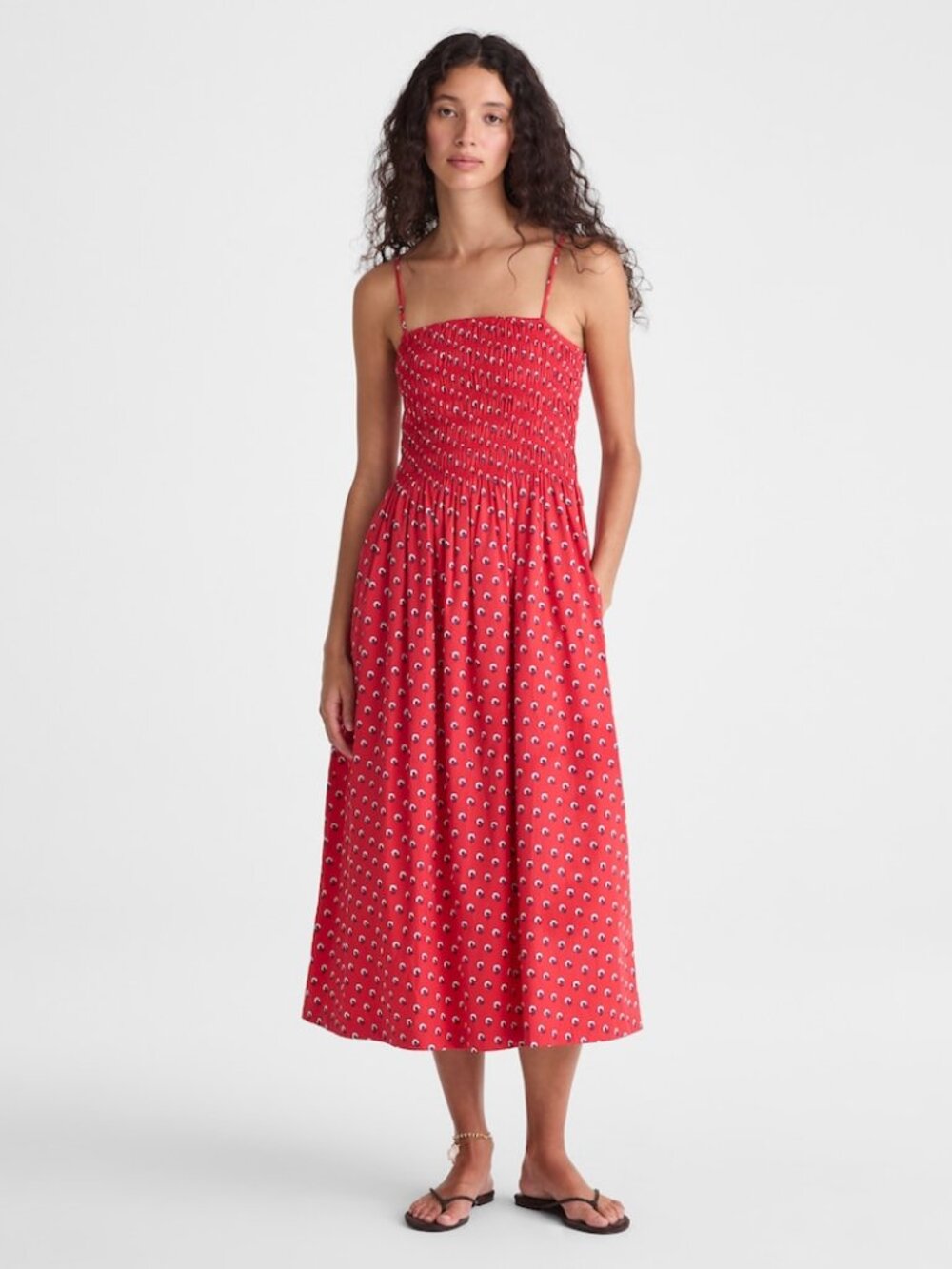 NWT 👗Madewell Peyton Midi Dress Enamel Red